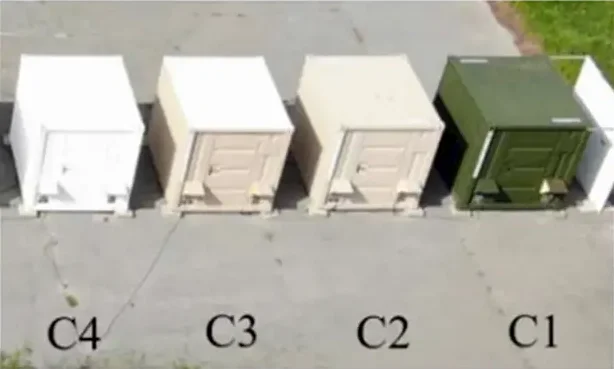 Success Story - Air conditioned storage containers, 2 coated with Polyfrost and 2 with traditional coatings