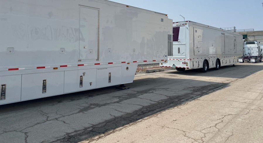 Success Story - Side view of TV Broadcasting trailers